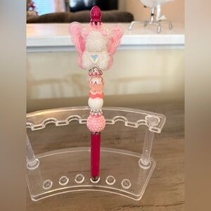 🩷 Sugar Bear Butterfly Stylus Pen | Hand-Beaded | Pink Sparkle | One of a Kind